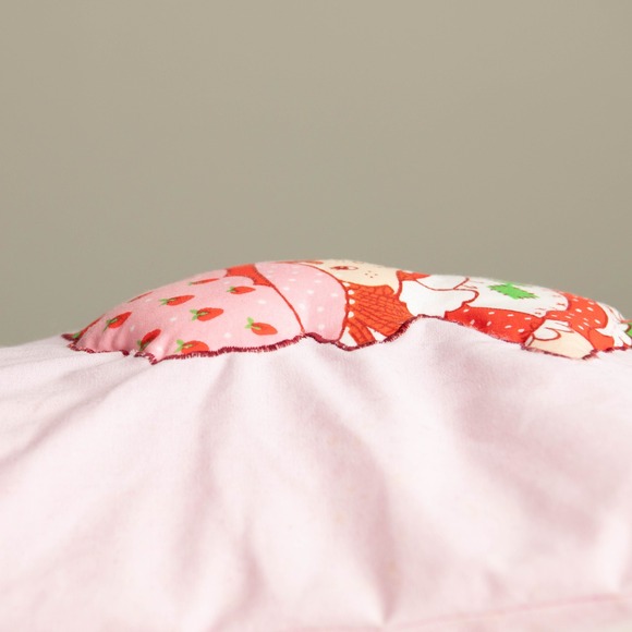 VTG 80s Strawberry Shortcake Pink Drawstring Bag 3D Puff Applique Retro KidCore - Picture 4 of 5